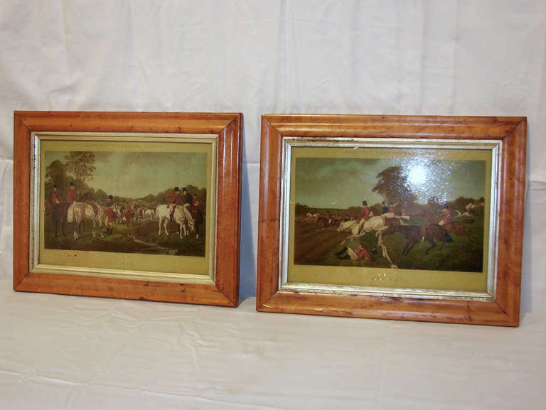 The exciting action of the hunt is captured in this attractive set of four engravings of paintings by John Frederick Herring, Sr.., one of Great Britain's most renown sporting artists who did commissioned work for the Duchess of Kent and Queen