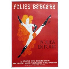 Vintage Folie Bergere Poster by Erte