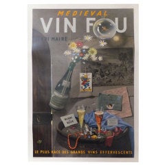 Vintage Vin Fou Poster