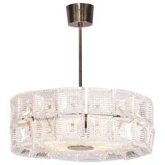 Rare two row Chandelier by Carl Fagerlund for Orrefors
