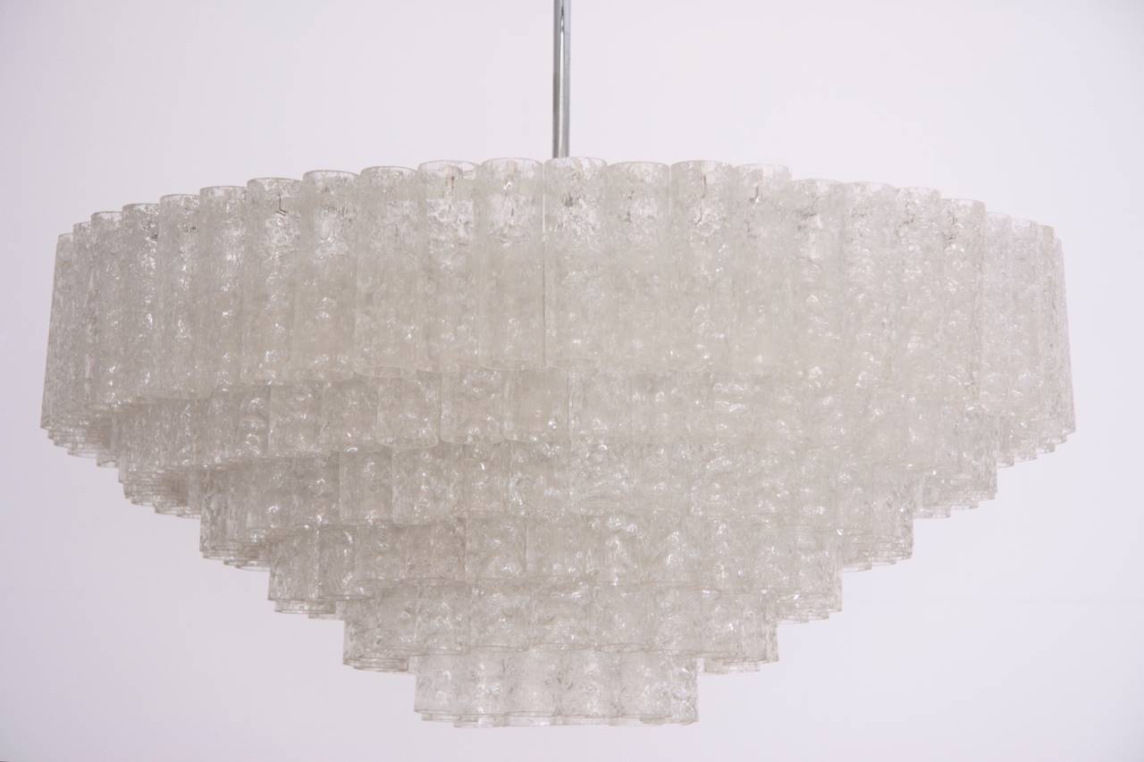 Mid-Century Modern Exceptional Huge Six-Tier Doria Chandelier with 195 Glass Tubes
