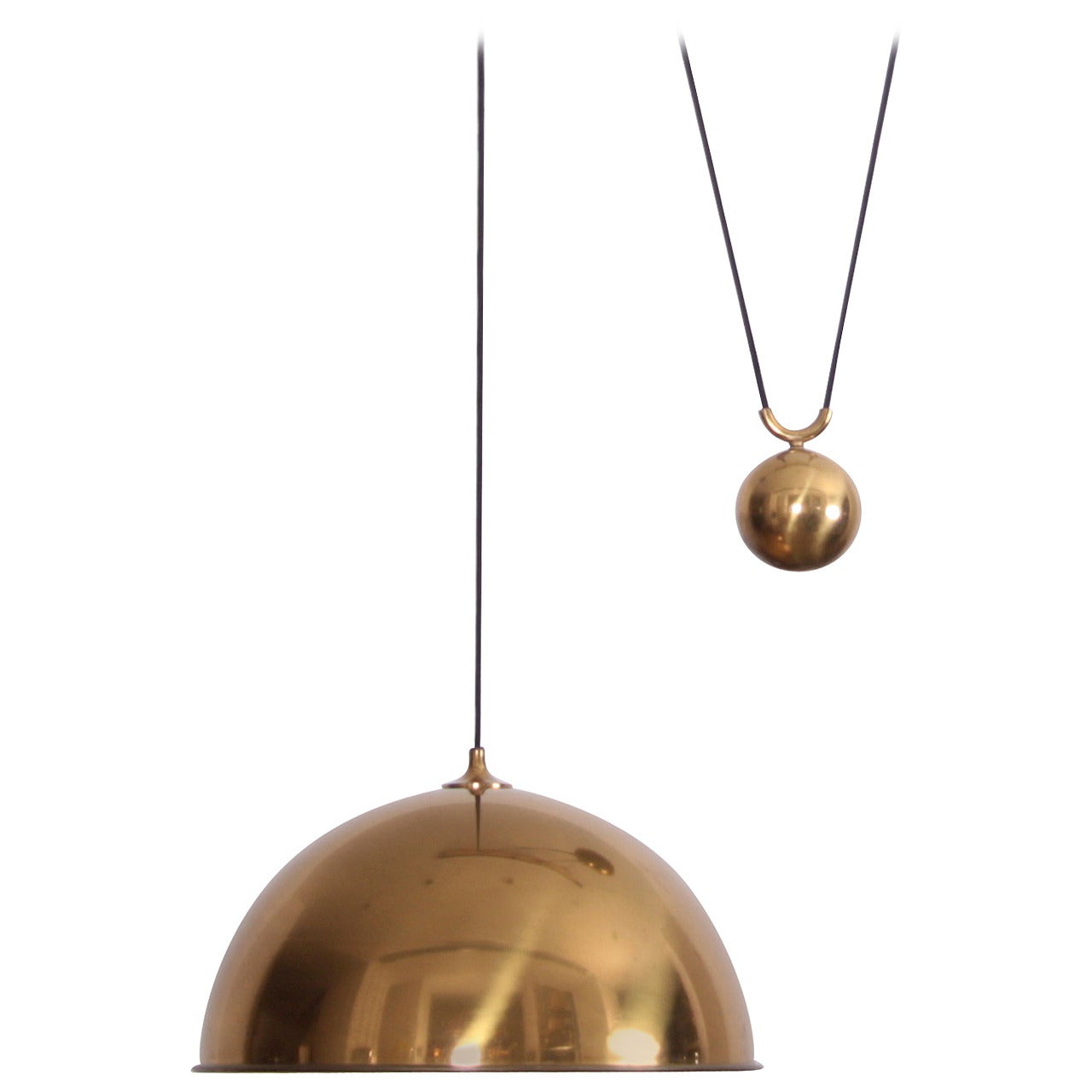Rare Extra-Large Florian Schulz "Posa" Side Counterweight Pendant Lamp