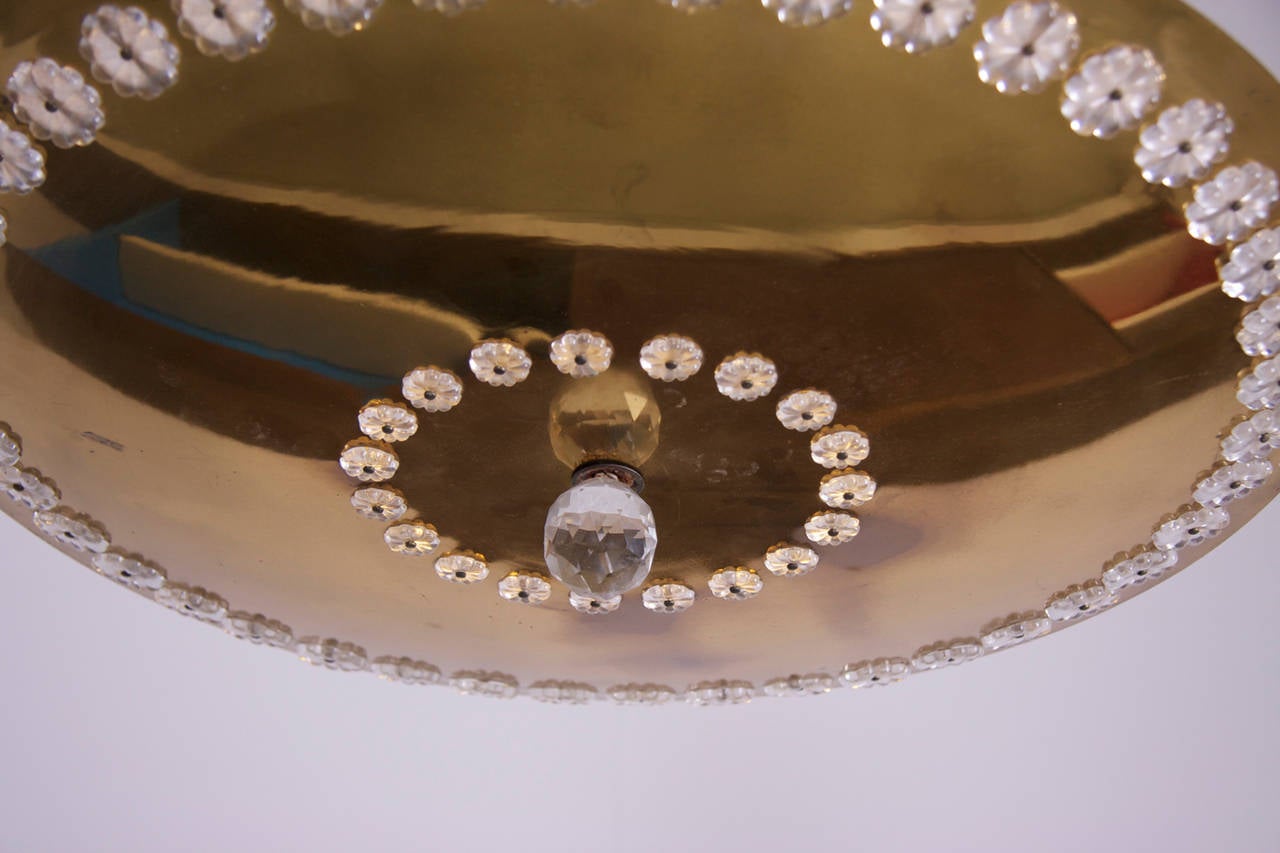 Mid-Century Modern Huge Brass and Glass Emil Stejnar Pendant Lamp or Chandelier For Sale