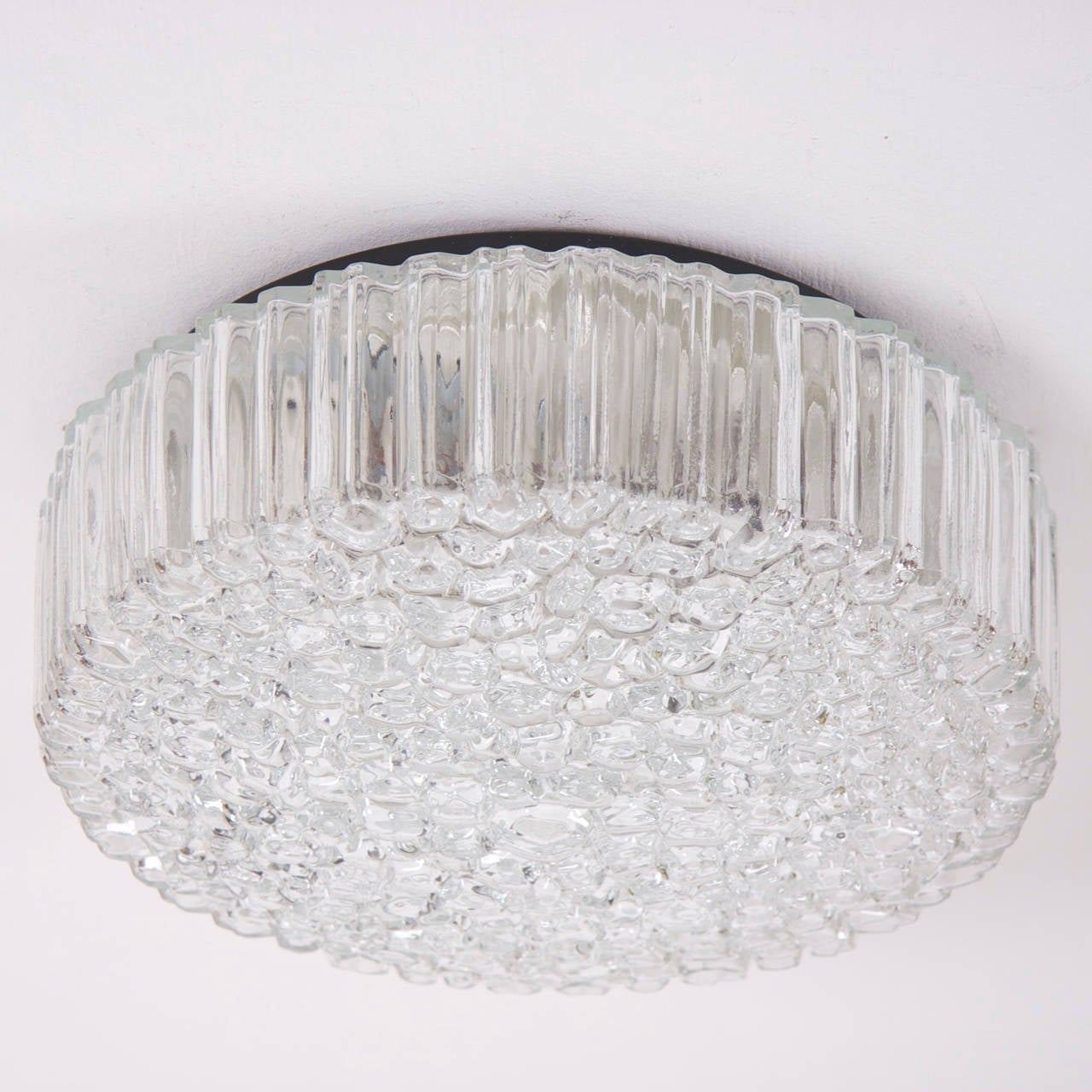 Mid-Century Modern Large Helena Tynell Glass Flush Mount or Sconce for Glashütte Limburg For Sale