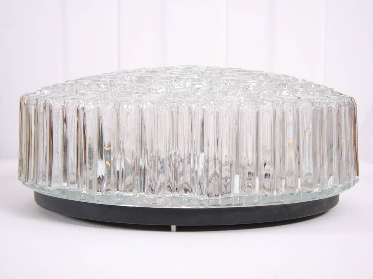 Beautiful, large bubbled glass flush mount from the 60s. Fantastic glass quality.