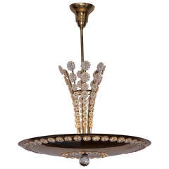 Huge Brass and Glass Emil Stejnar Pendant Lamp or Chandelier 5