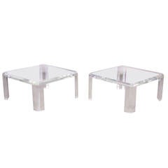 Pair of Charles Hollis Jones Lucite Coffee Tables or Side Tables 4