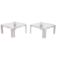Pair of Charles Hollis Jones Lucite Coffee Tables or Side Tables