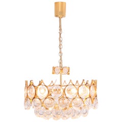 Vintage Stunning Gilded Brass and Glass Palwa Chandelier
