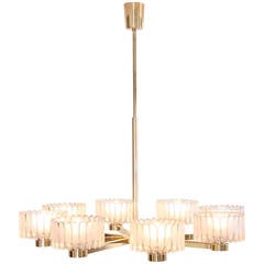 Italian 1960s Luxury Brass Chandelier with Eight Arms 5