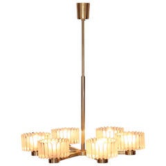 Italian 1960s Luxury Brass Chandelier with Six Arms 4