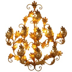 Extra Large 1970s Gold Leaf Wall Applique