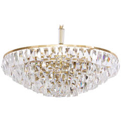 Extraordinary Huge Palwa Gilded Brass and Crystal Glass Chandelier 6