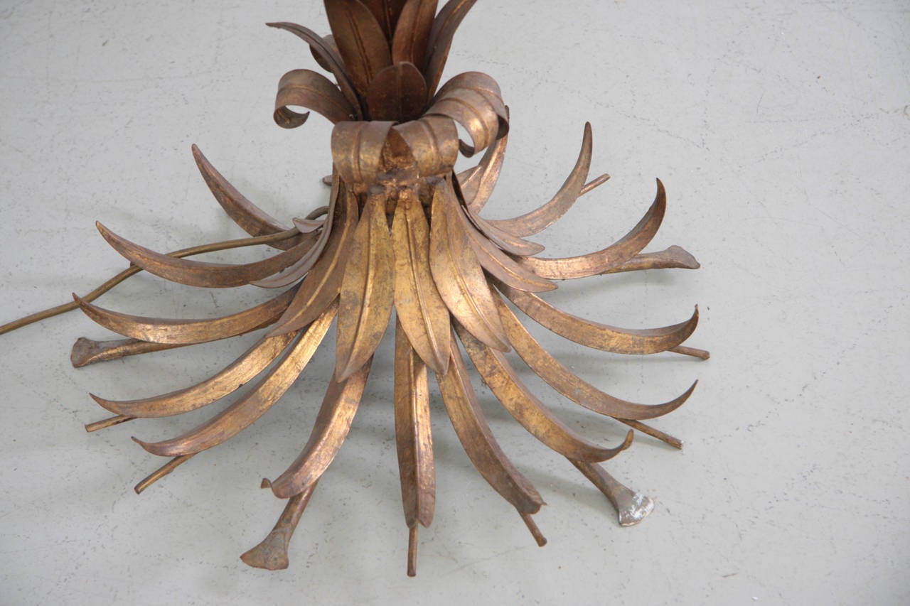 Hollywood Regency Huge Gilt Metal Palm Tree Floor Lamp by Hans Kögl