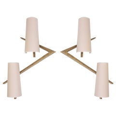 Pair of Bronze Sconces or Wall Lamps from Maison Arlus