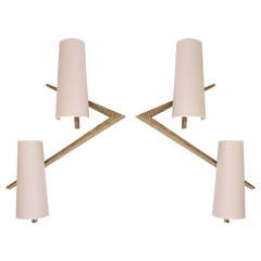Pair of Bronze Sconces or Wall Lamps from Maison Arlus 3