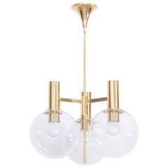 Brass Chandelier with Three Arms by Ott International