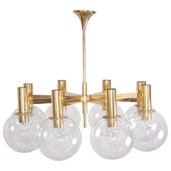 Extra Large Brass Chandelier with Eight Arms by Ott International 2