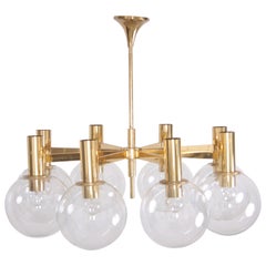 Extra Large Brass Chandelier with Eight Arms by Ott International