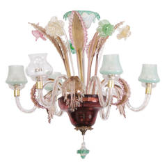 Multicolored Venetian Murano Glass Chandelier 5