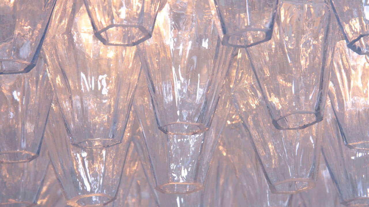 Rare Signed Murano Glass Poliedri Chandelier by Carlo Scarpa Venini Polyhedral 2