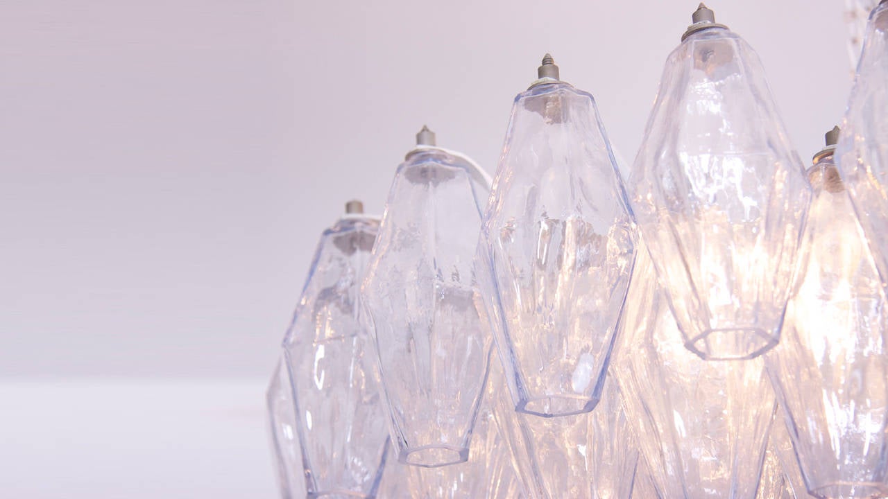 Mid-20th Century Rare Signed Murano Glass Poliedri Chandelier by Carlo Scarpa Venini Polyhedral