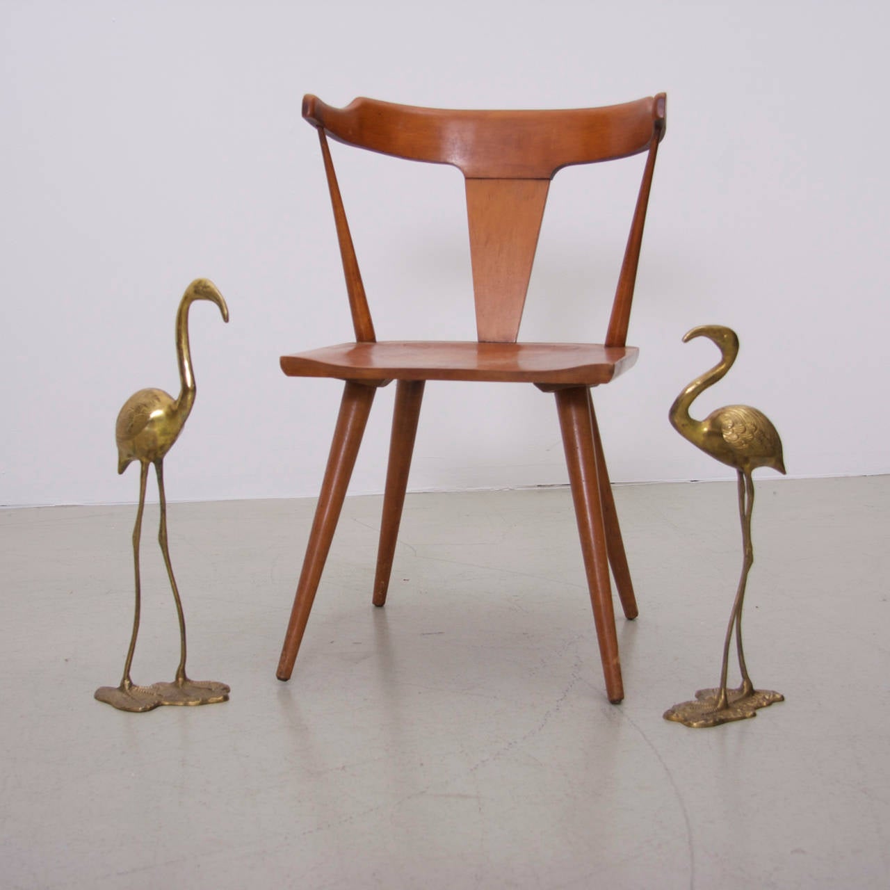 French Pair of Huge Brass Flamingos or Cranes