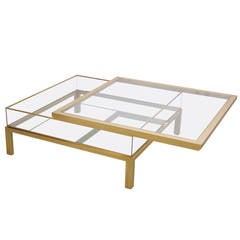 Very Rare Maison Jansen Sliding Glass Top Table in Gold