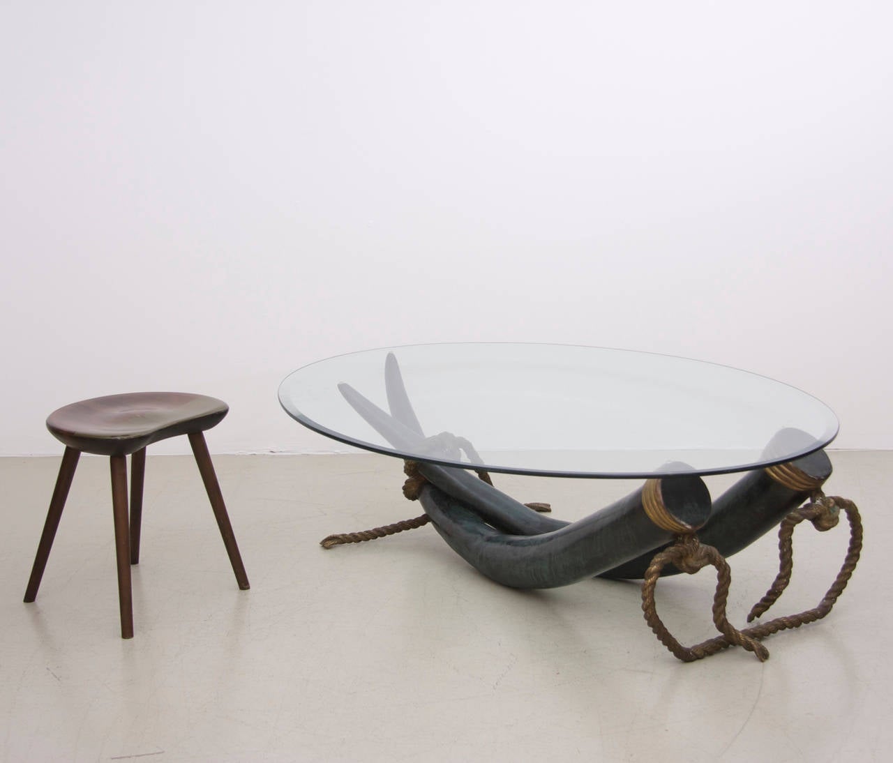 Huge Bronze and Brass Elephant Tusk Coffee Table by Italo Valenti In Good Condition In Berlin, BE