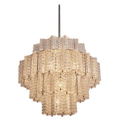 One of six Huge and Rare Glass Chandeliers by Austrolux