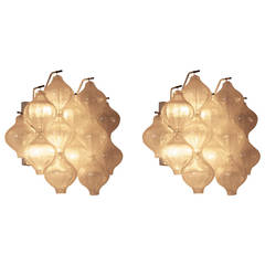 Pair of J. T. Kalmar Tulipan Glass Sconce Wall Lamps