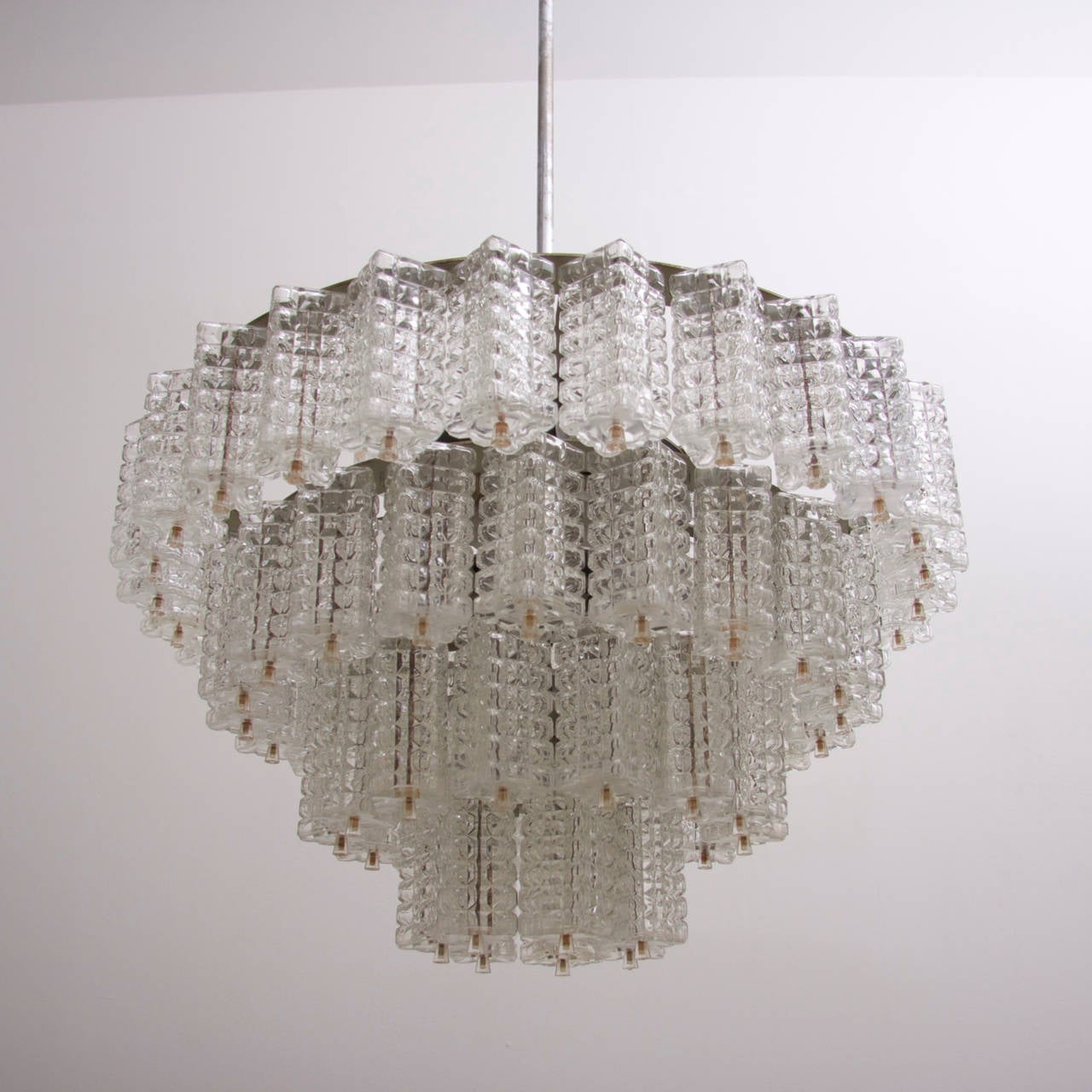 Mid-Century Modern One of Two Extraordinary Huge and Rare Glass Chandelier by Austrolux