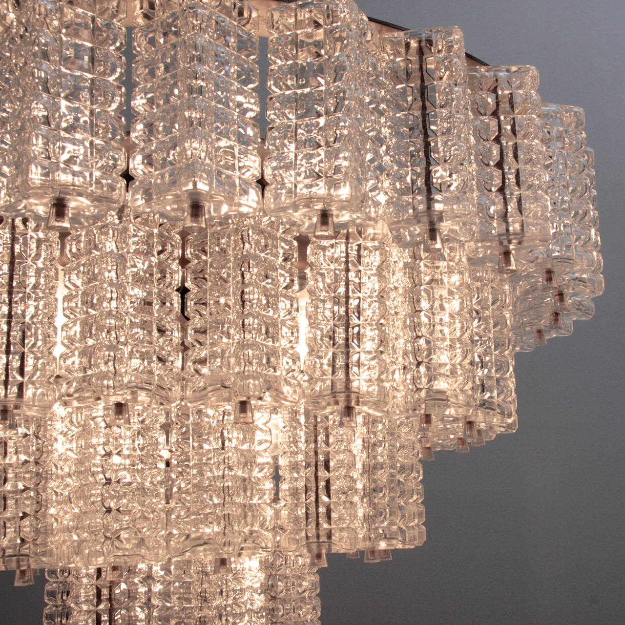 Mid-20th Century One of Two Extraordinary Huge and Rare Glass Chandelier by Austrolux