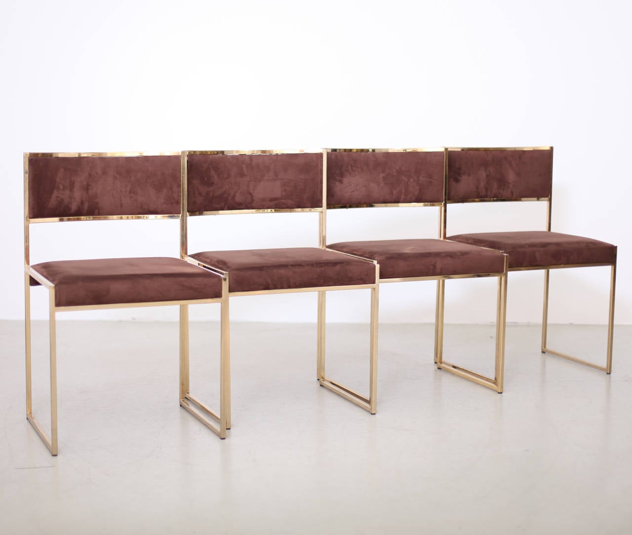 Ensemble de quatre chaises à manger par Willy Rizzo