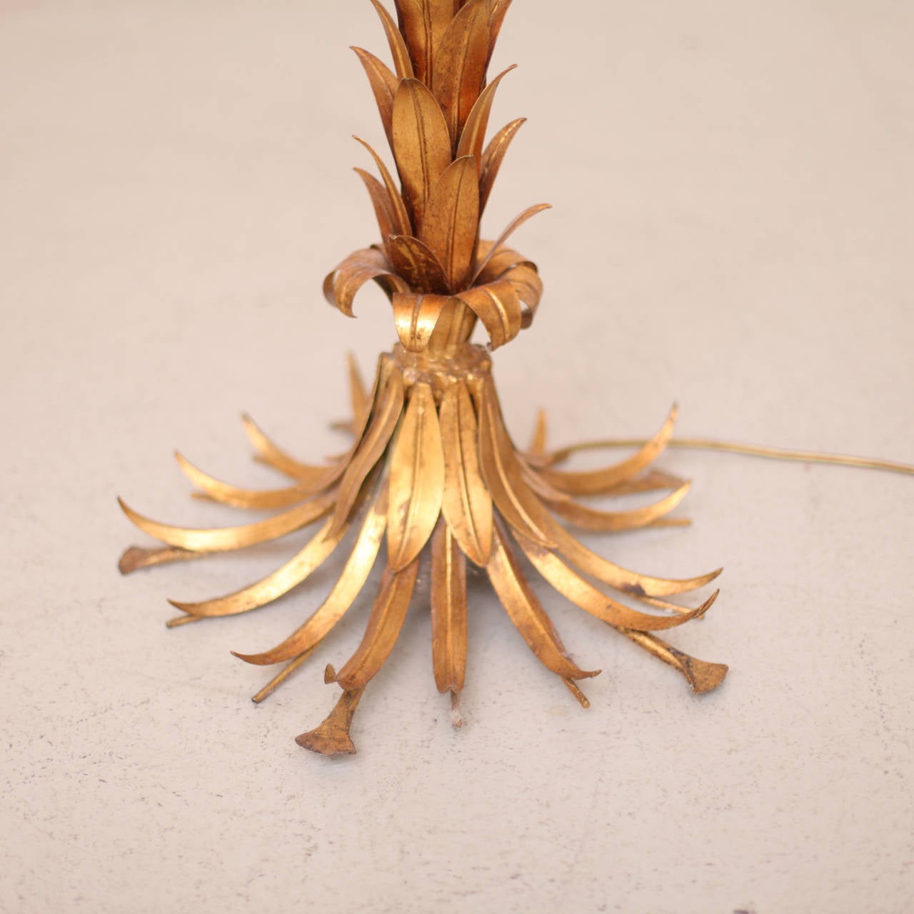 Pair of Huge Gilt Metal Palm Tree Floor Lamps by Hans Kögl In Good Condition In Berlin, BE
