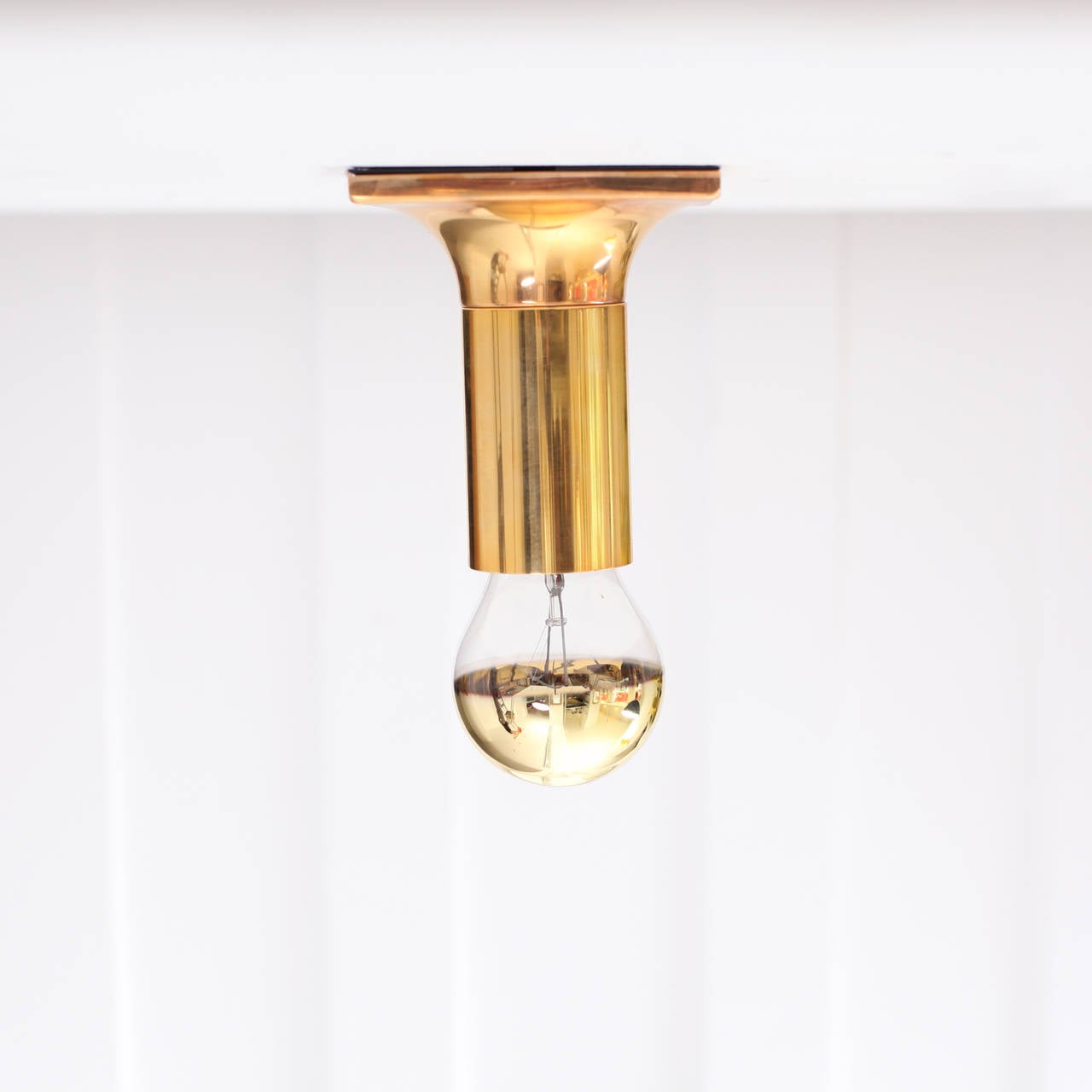 Mid-Century Modern Pair of Brass Architectural Flush Mounts or Sconces by Rolf Krüger for Staff