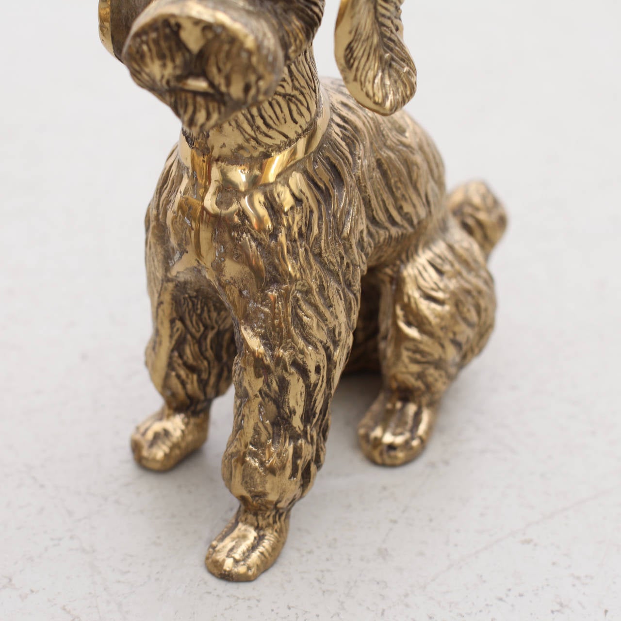 Hollywood Regency Pair of Huge Brass Poodles or Dogs Bookends or Sculptures
