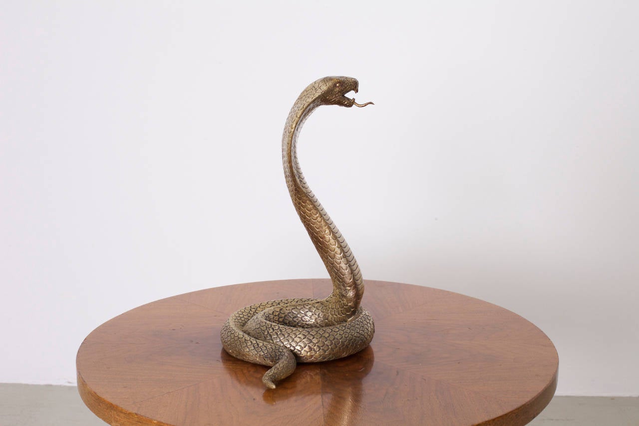Beautiful huge brass cobra from the 1960s in very good condition.