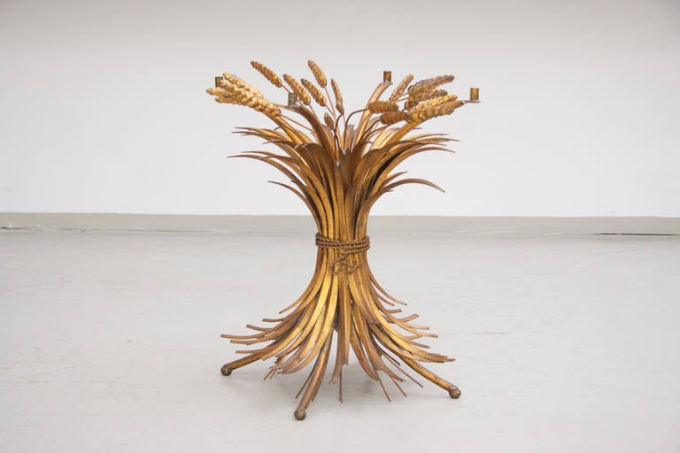 Coco Chanel style coffee table base in gold-plated metal in excellent condition.