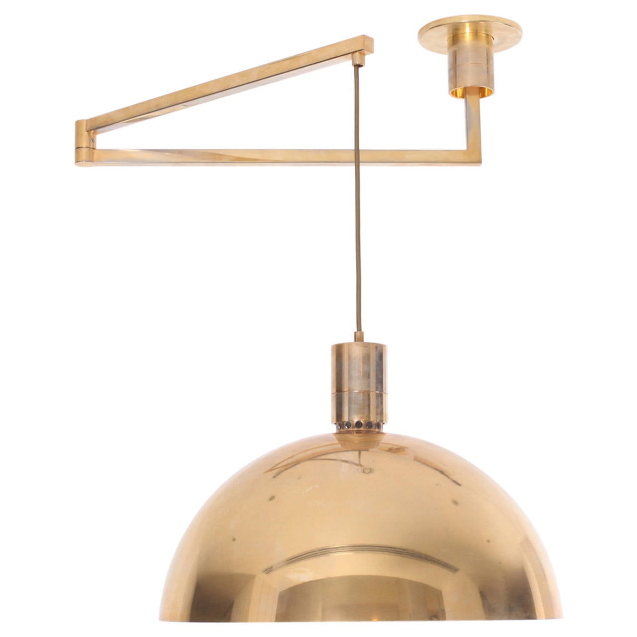 1960s Brass Swiveling Pendant Lamp