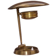 Nice 1950s Brass Glass Table Lamp Produced in Italy