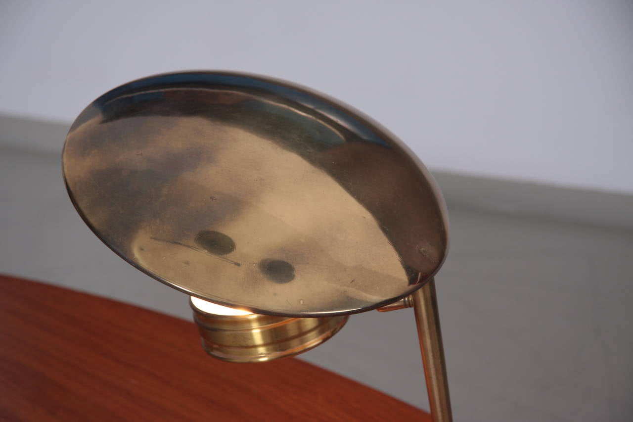 Mid-20th Century Nice 1950s Brass Glass Table Lamp Produced in Italy