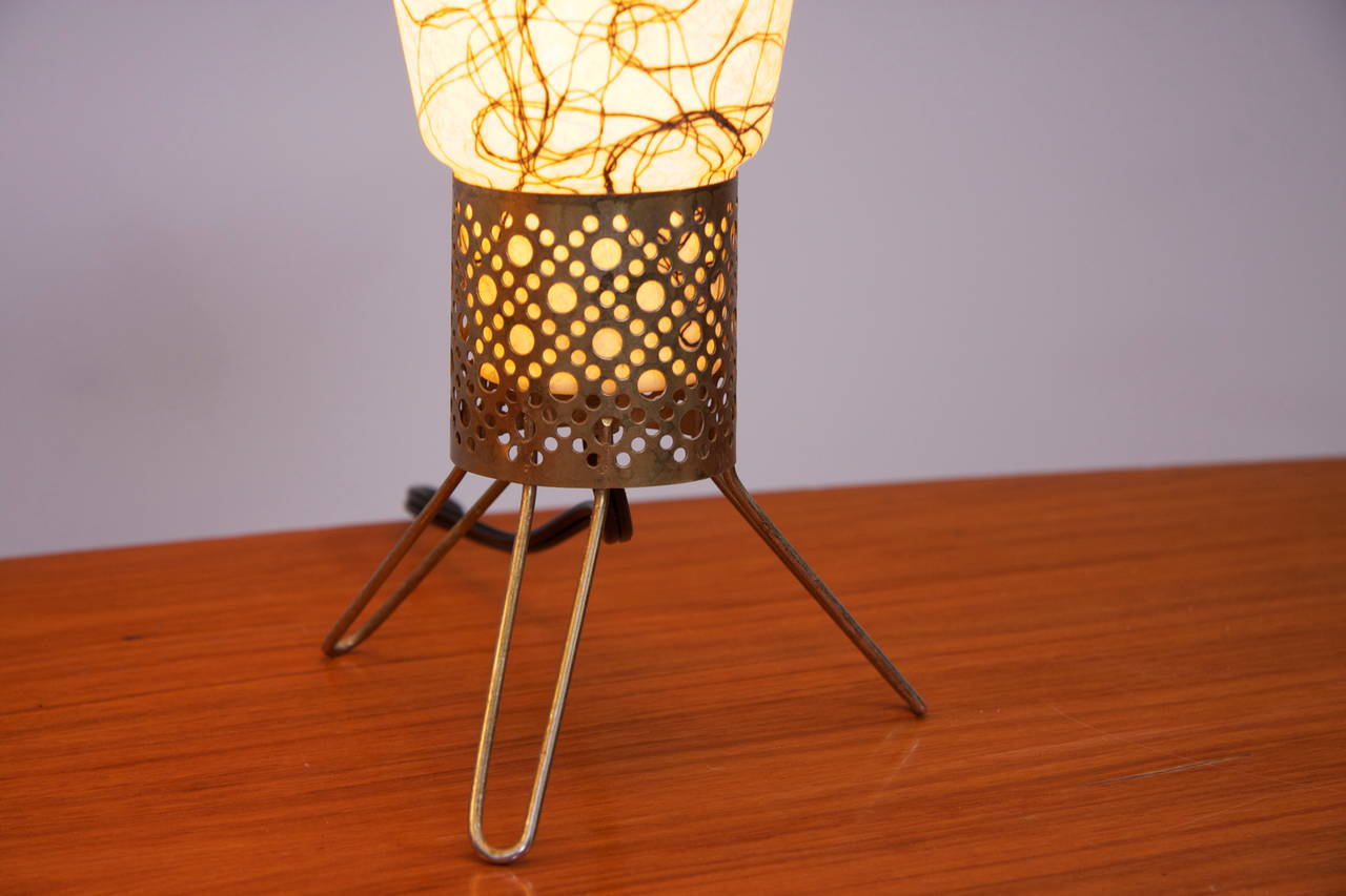 1950s Brass Hairpin and Fiberglass Table Lamps, USA In Excellent Condition In Berlin, BE