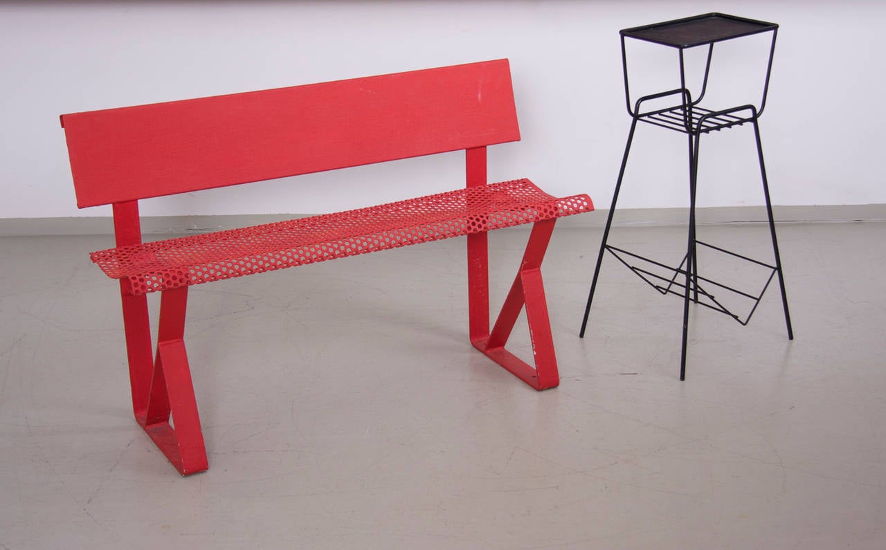 Mid-20th Century French 1960s Industrial Kids Bench