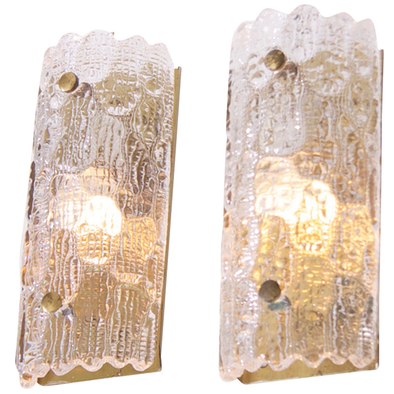 Swedish Set of Eight Wall Lamps by Carl Fagerlund for Orrefors and Lyfa