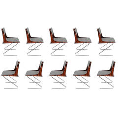 Jorge Zalszupin, Set of Ten Cantilevered Chairs