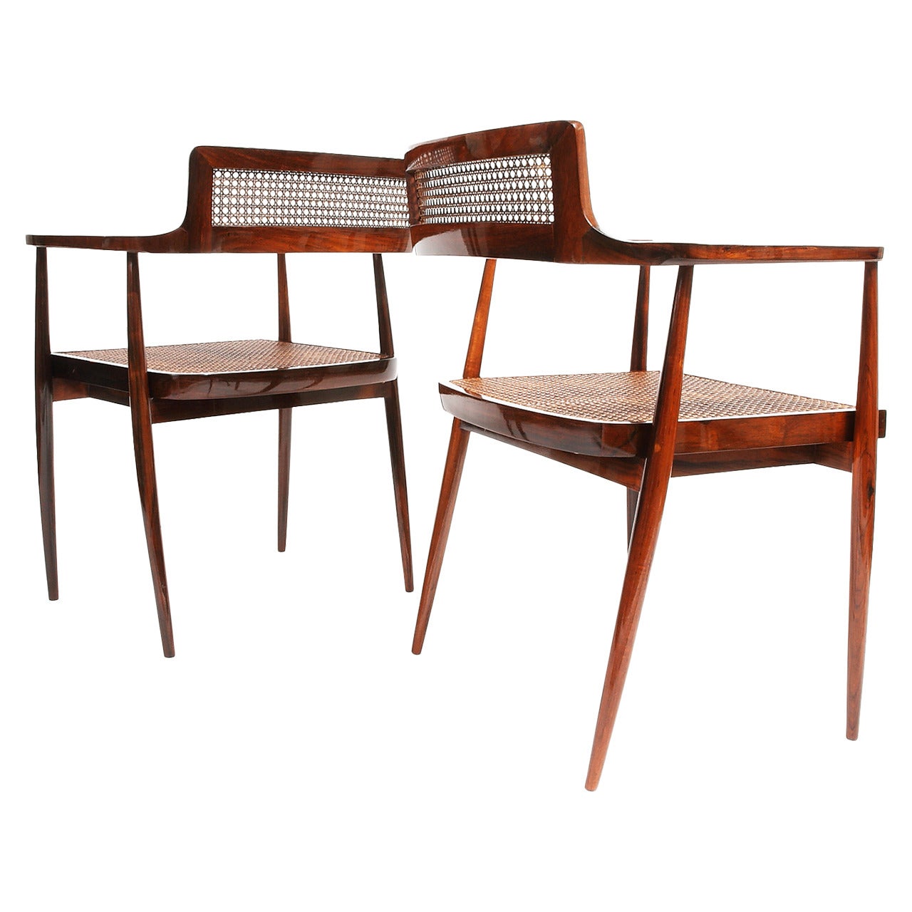 Joaquim Tenreiro Pair of "Cadeiras com Braços, " (Armchairs) circa 1958