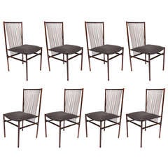 Vintage Set of 8 "Estrutural" Chairs by Joaquim Tenreiro, 1947