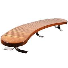 Curved Long Bench by Carlo Hauner