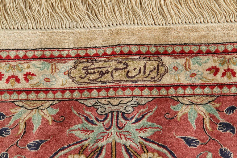 20th Century Extra Fine Qum Silk Carpet